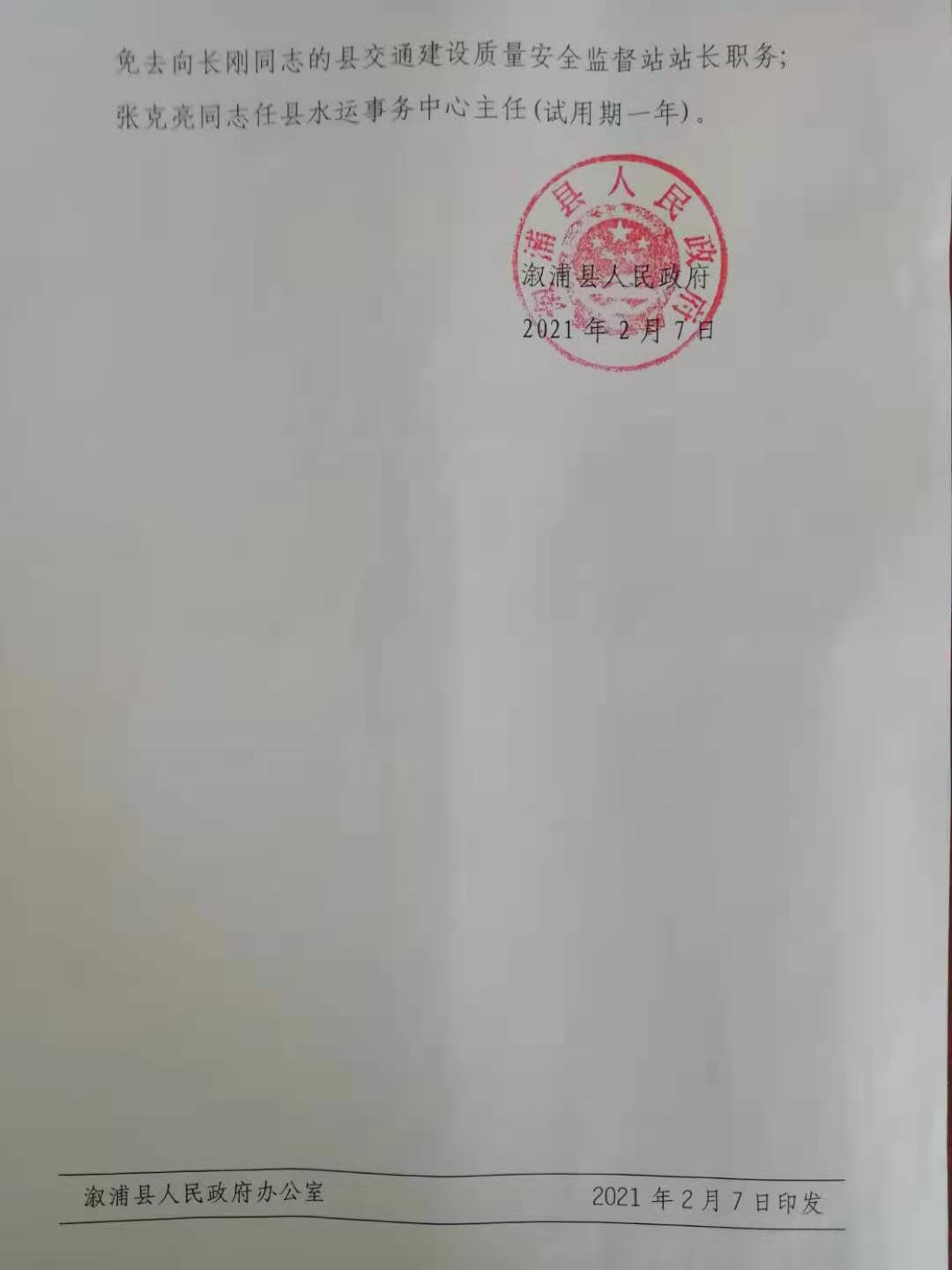 溆浦县人民政府关于向丽丽等同志职务任免的通知